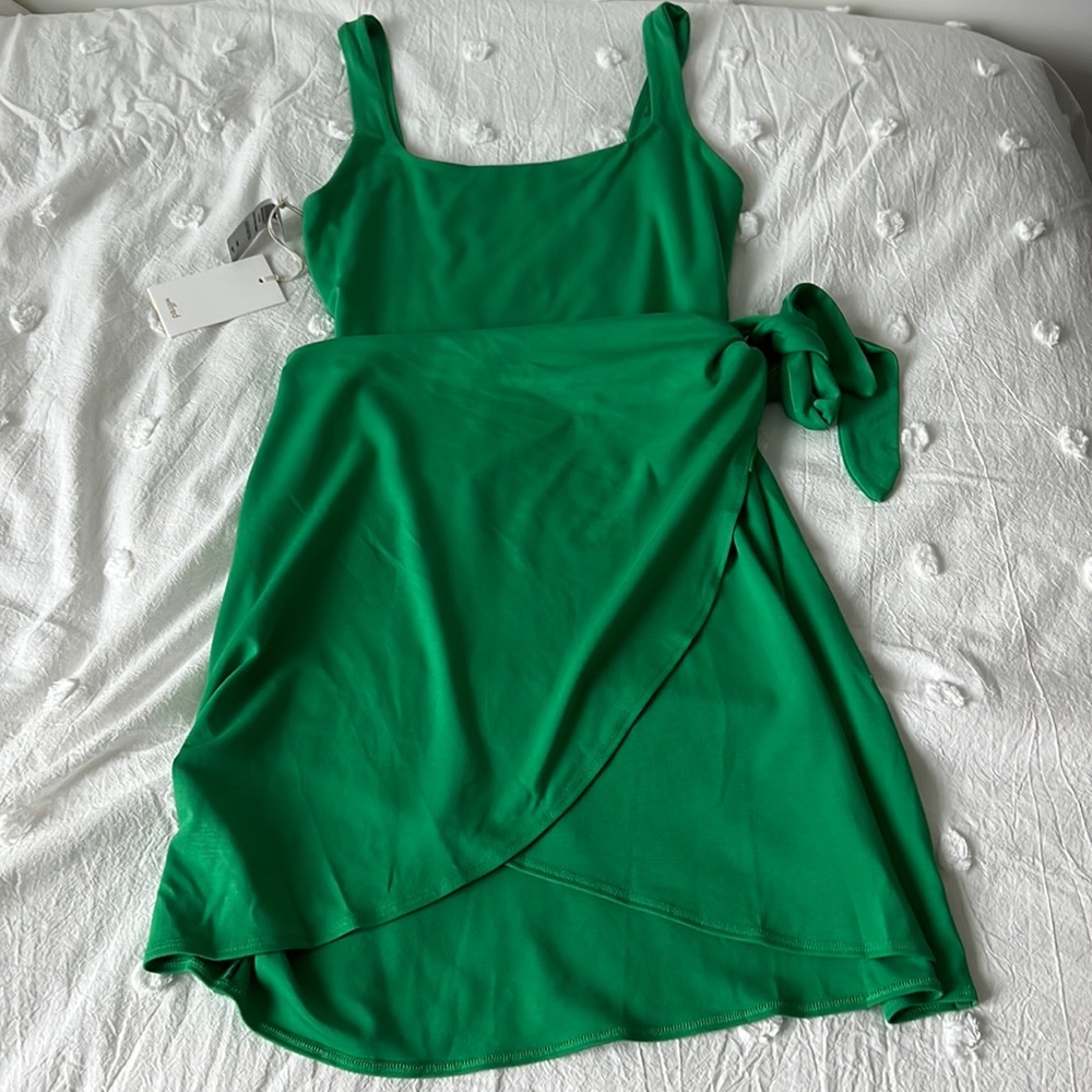 Saturn mini dress in gloss green